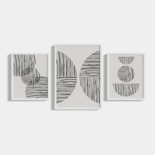 Set of 3 Fabric circles posters