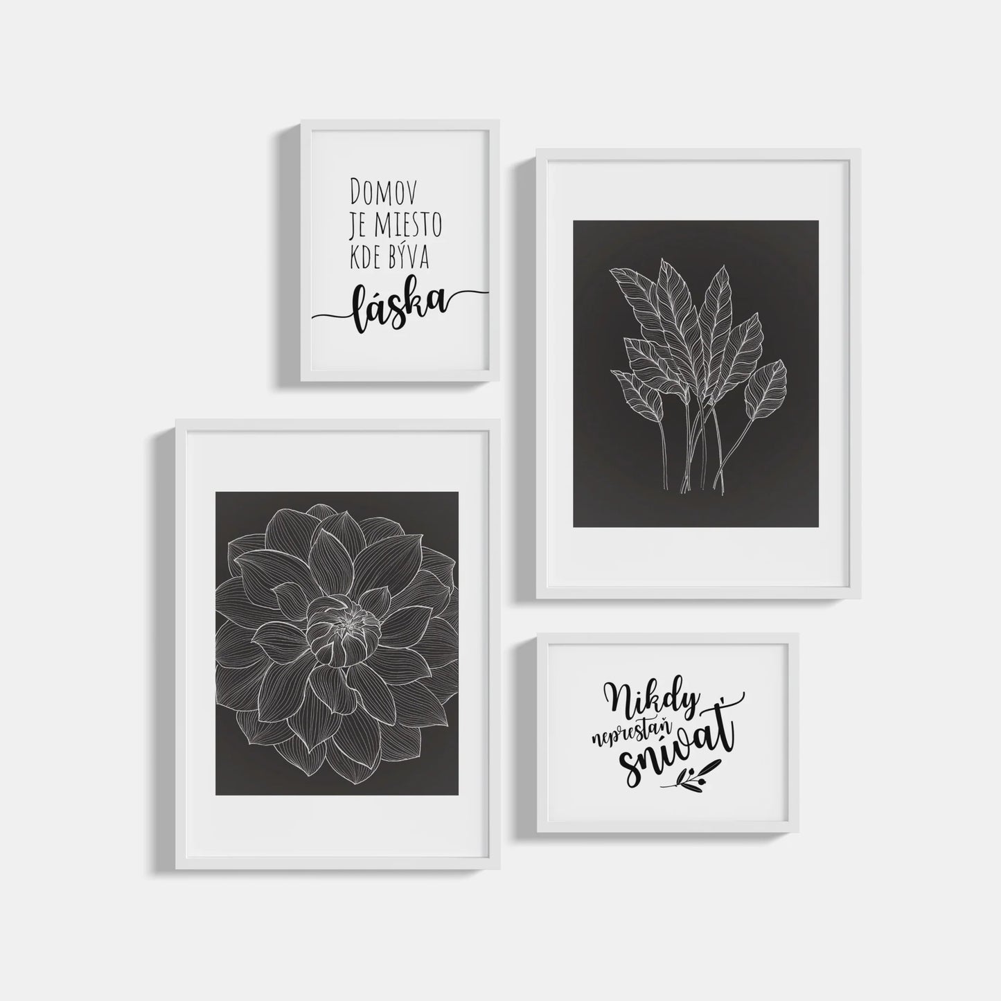 Set of 4 posters Black &amp; White
