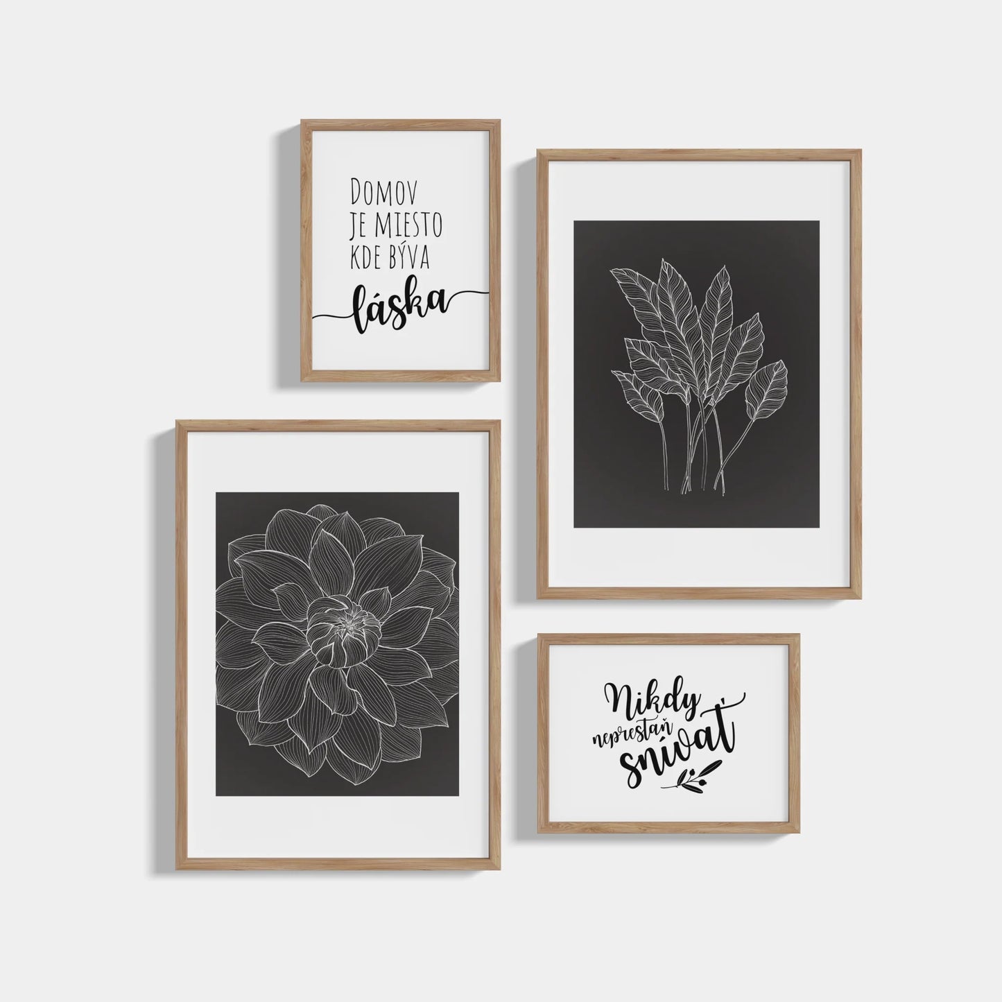Set of 4 posters Black &amp; White