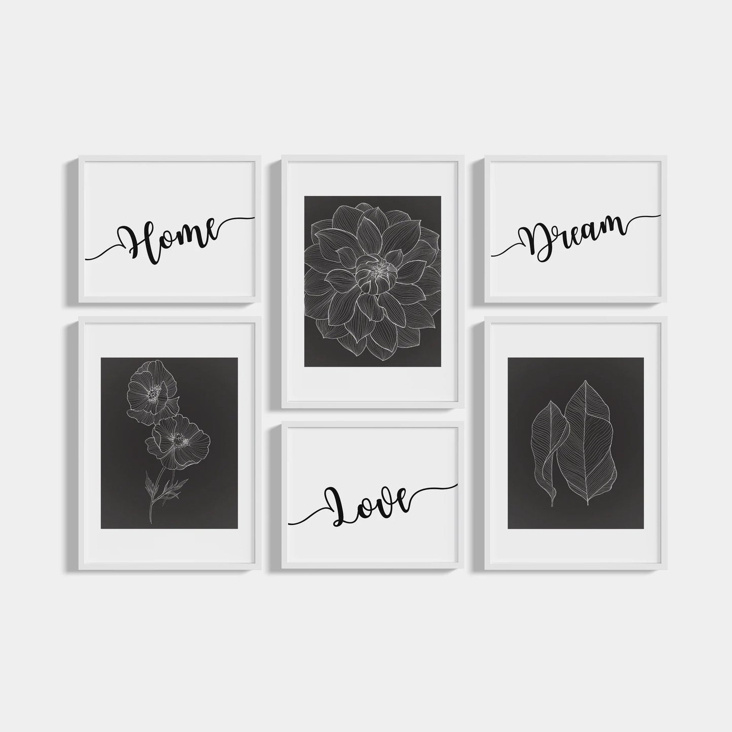 Set of 6 Black &amp; White posters