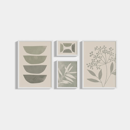 Set of 4 posters Green