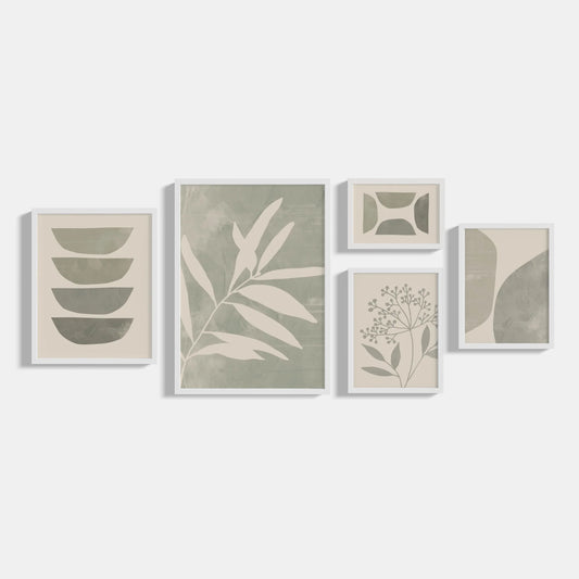 Set of 5 posters Green