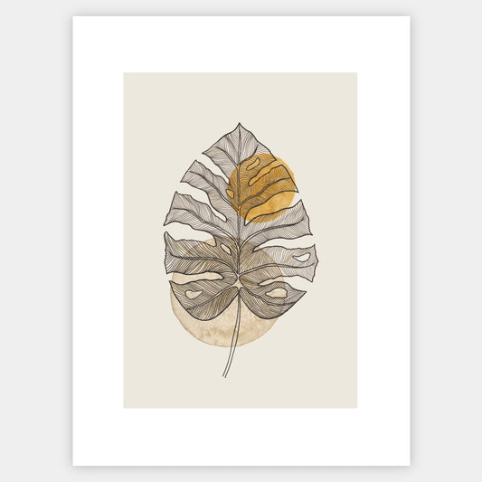 Monstera in Beige Poster