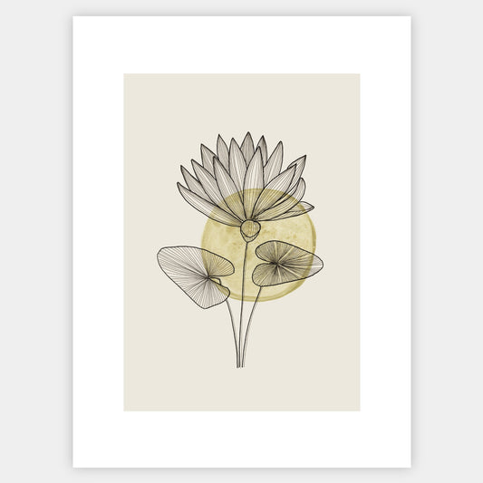 Water Lili in Beige Poster