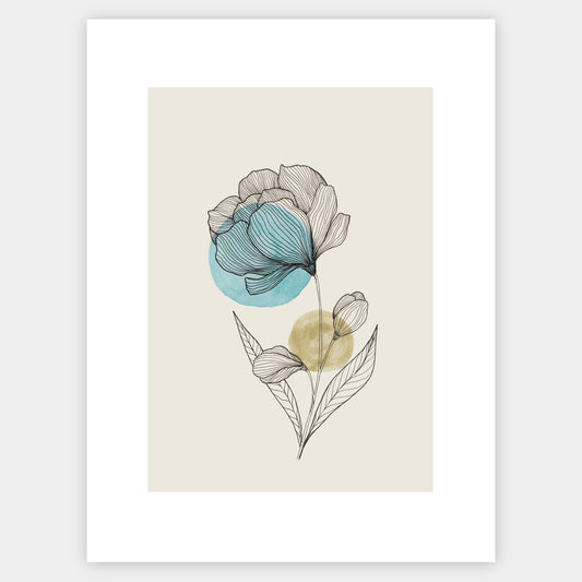 Flower in Blue Poster